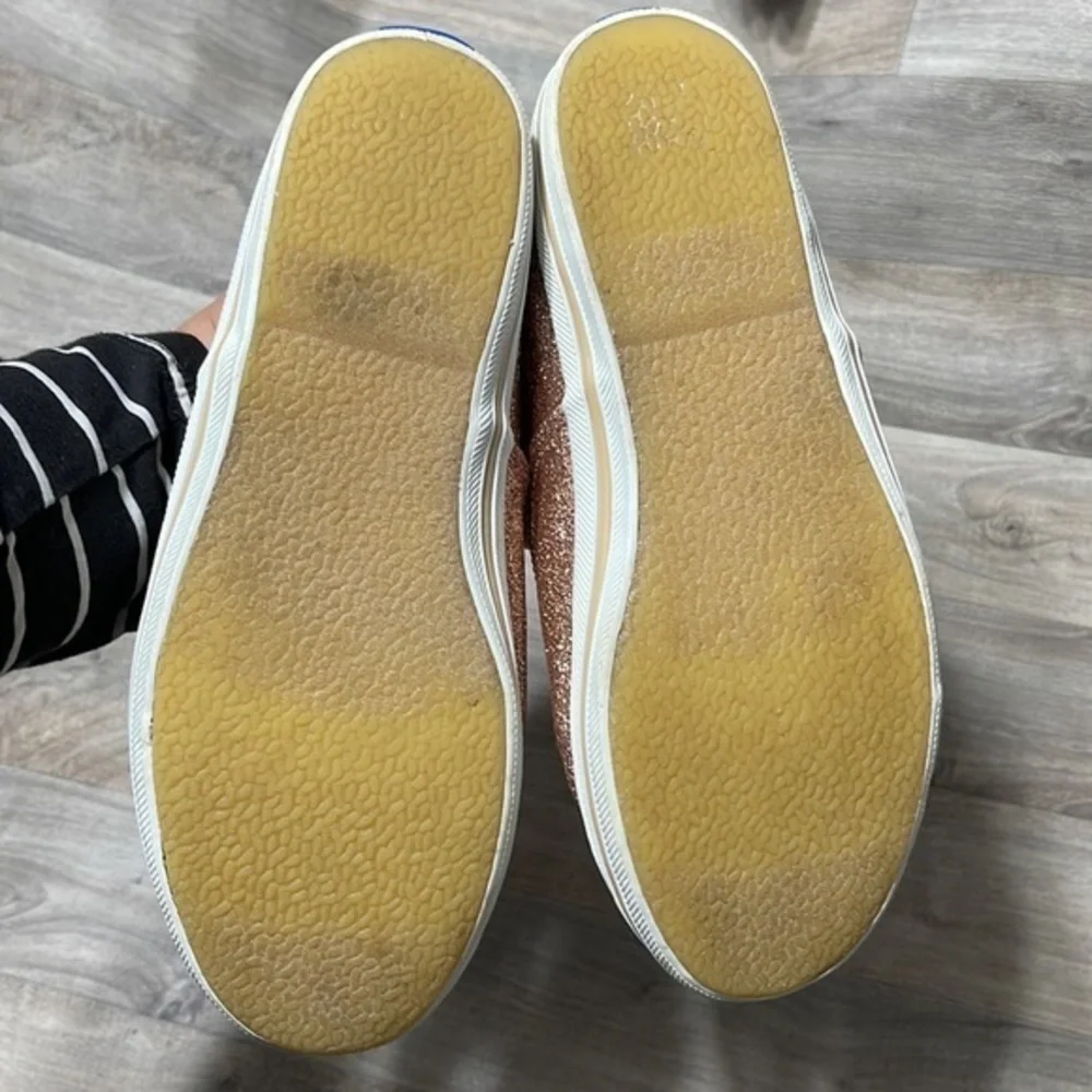 Kate Spade Keds Rose Gold Glitter Sneakers‎ size 4.5M